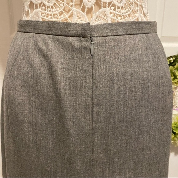 Lafayette 148 New York Kneelength Grey Midi Skirt Tulip Pleated Zip Closure 8 - Picture 5 of 6
